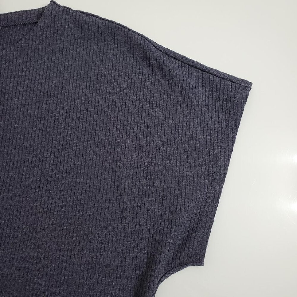 Eileen Fisher Women Ribed Knit Tunic Mini Dress M Boat Neck Stretch Shor… - Picture 7 of 11